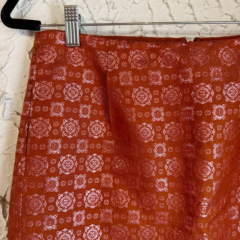 J. Crew Red/Orange Patterned Mini Skirt - Picture 3 of 8